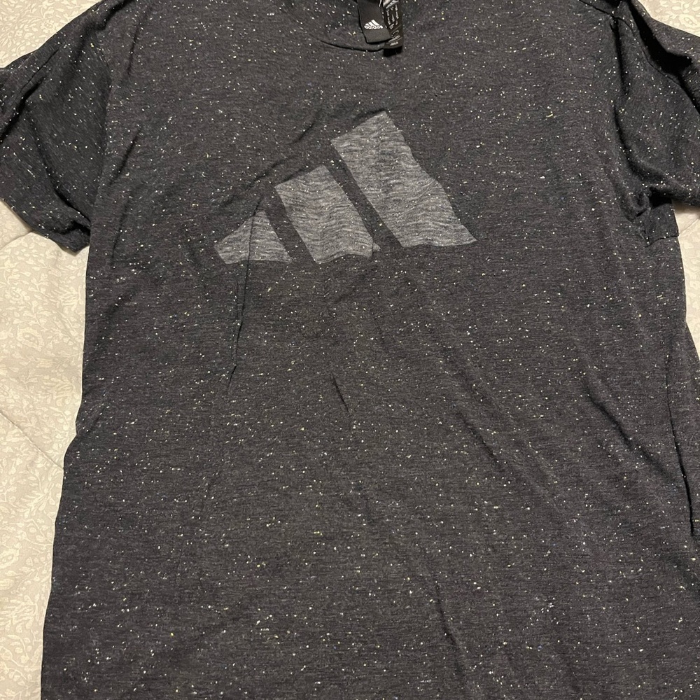 adidas Charcoal Speckled Logo Short Sleeve Tee